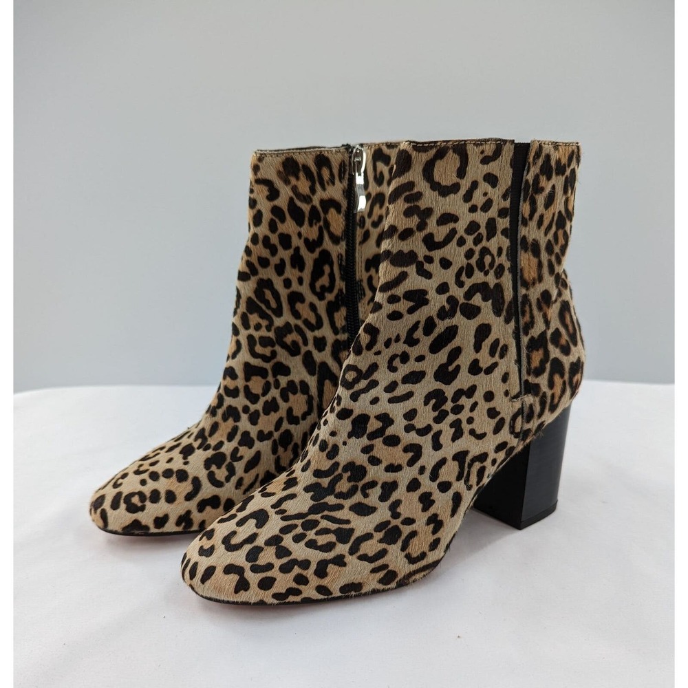 Halogen Boot Leopard Print Block Heel Bootie 6m N… - image 1